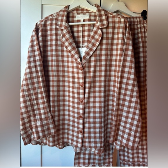 THE GREAT. Other - THE GREAT. Brown and White Gingham Pajamas